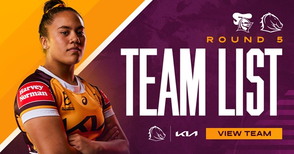 Broncos NRLW Team List: Round 5 v Knights