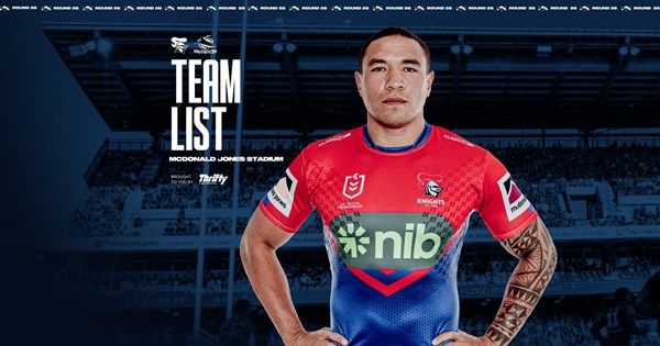 Knights v Sharks Round 26 NRL team list