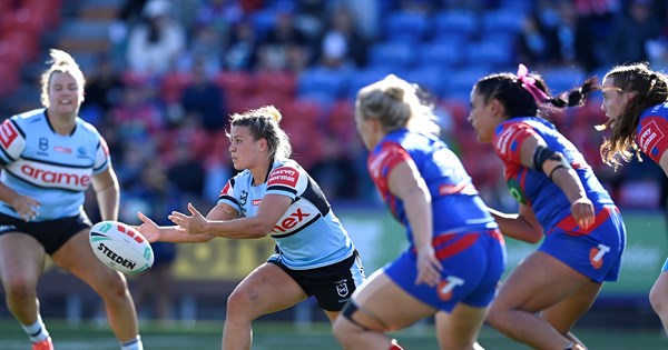 NRLW Knights beat gritty Sharks to make it four straight at home