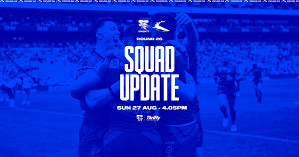 NRL Squad Update: Changes made to play the Sharks