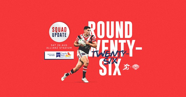 Squad Update: Round 26 vs Tigers