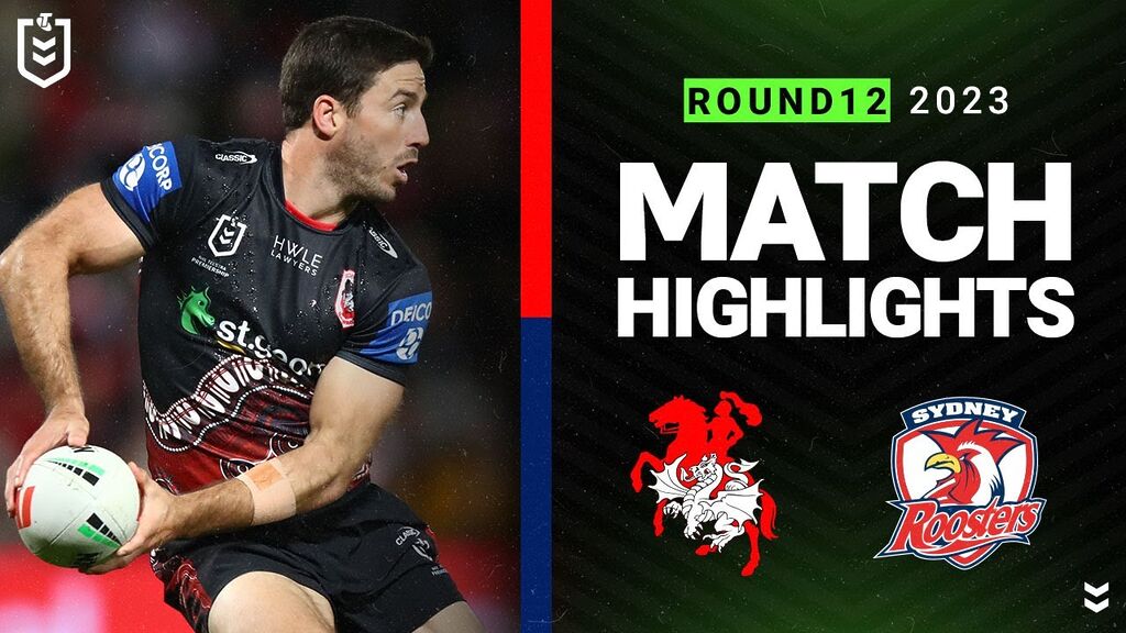 WATCH:  Intense NRL 2023 clash: Dragons vs Roosters | Must-see Highlights