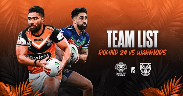 Team List: NRL Round 24 vs Warriors