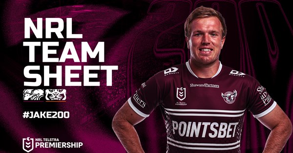 NRL Team Sheet: Round 27 v Wests Tigers