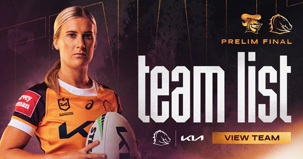 Broncos NRLW Team List: Preliminary Final v Knights