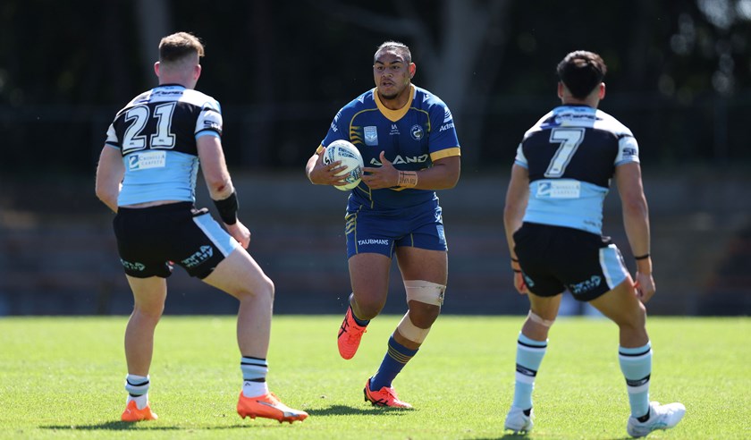 Eels forward Sam Tuivaiti in Minor Semi-Final win over Sharks. Photo: Bryden Sharp