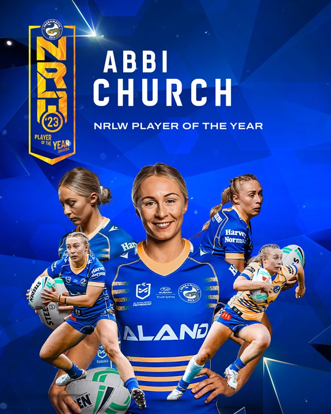 Church named Eels' best at NRLW Awards Night