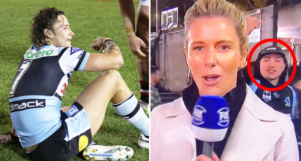 Lara Pitt's brutal response after Sharks fan's shocking act on live TV