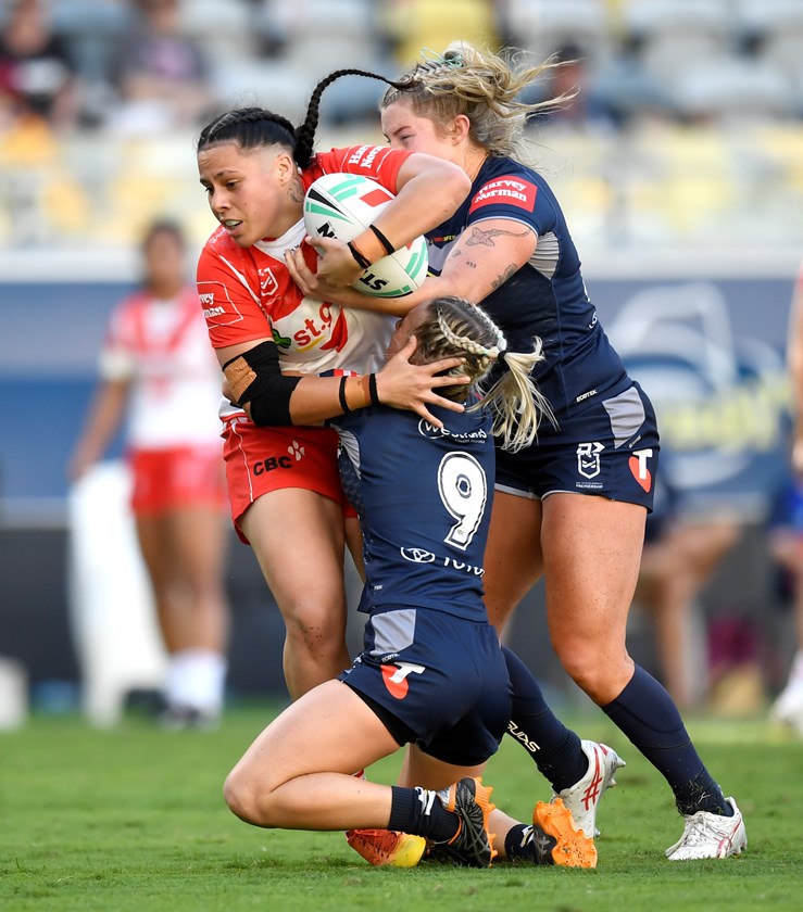 Angelina Teakaraanga-Katoa was hard to stop against the North Queensland Cowboys in Round 7.