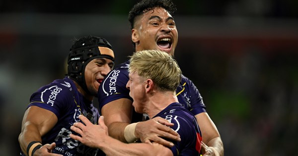 Melbourne march on after last gasp win over Roosters