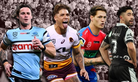 A composite image of (L-R) Nicho Hynes, Reece Walsh, Kalyn Ponga, Shaun Johnson.