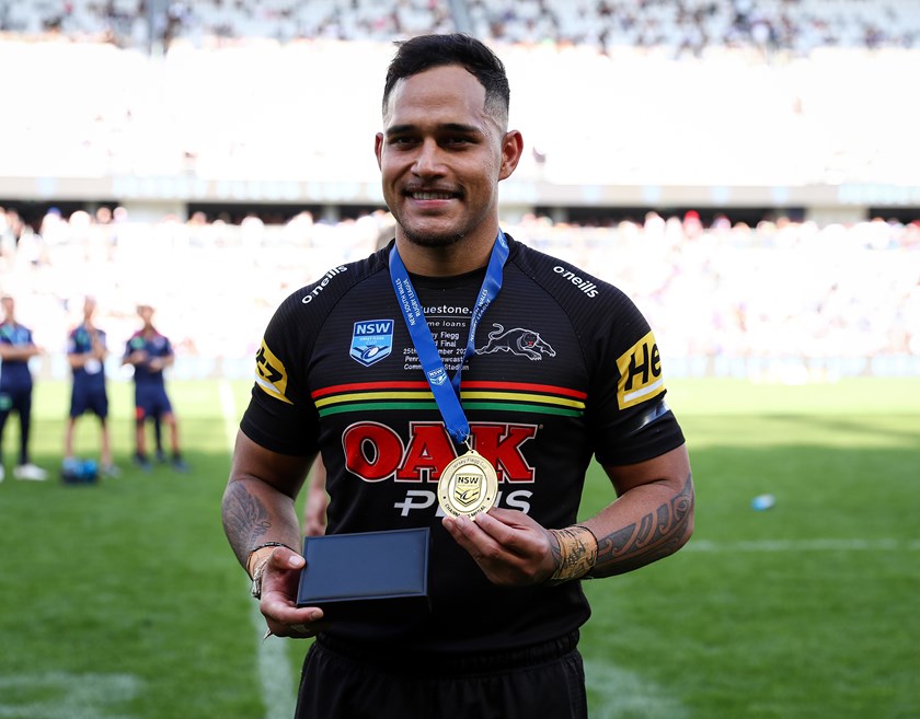 Hohepa Puru after winning the 2022 Jersey Flegg grand final. ©NRL Photos