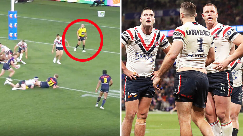 Ashley Klein caught in telling act after Roosters 'robbed' in NRL finals furore