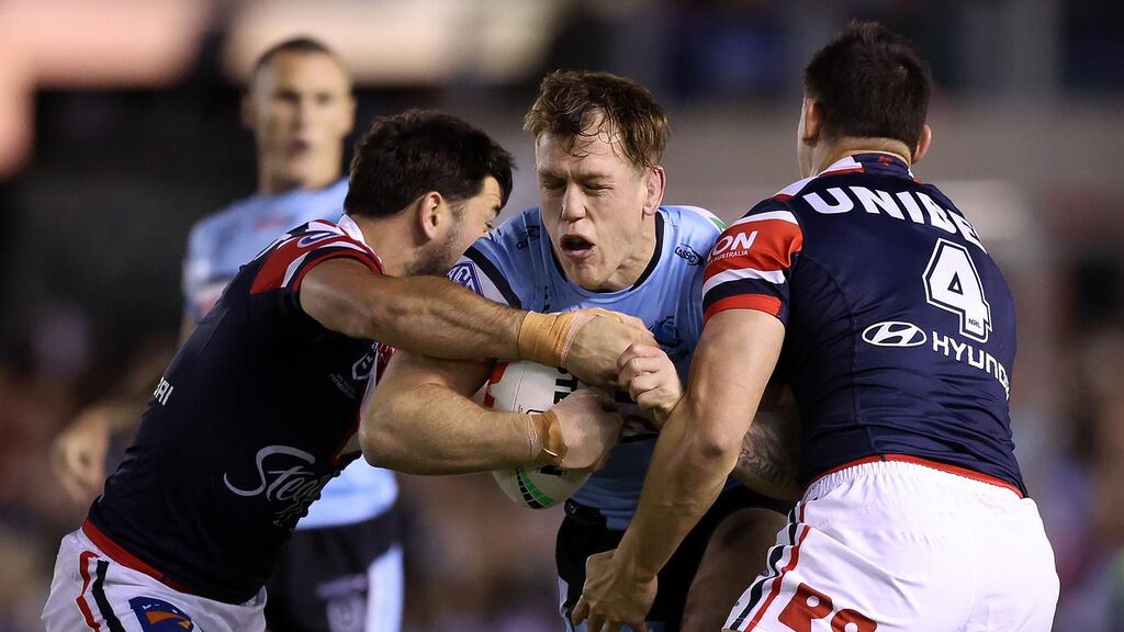 The Sharks were denied an early try by the barest of margins. Picture; Mark Metcalfe/Getty Images