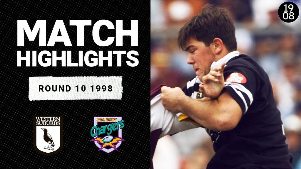 Western Suburbs Magpies v Gold Coast Chargers, Round 10, 1998 | Classic Match Highlights | NRL