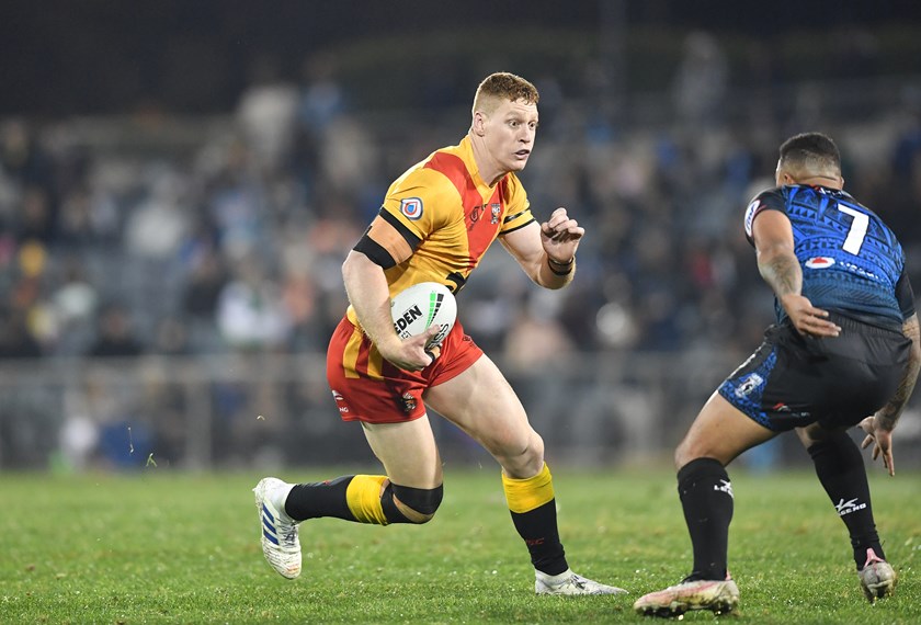 Dan Russell in Papua New Guinea colours in last year's midseason win over Fiji in Campbelltown.