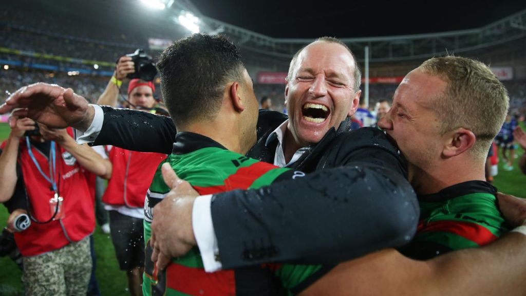 Michael Maguire celebrates after winning the 2014 NRL grand final. Picture: Gregg Porteous