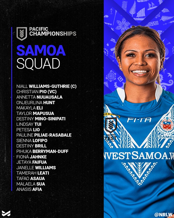 Faifua set for Samoa debut in Pacific Championships