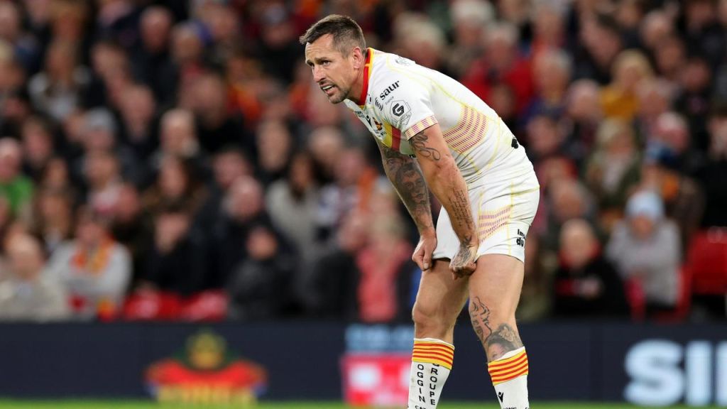 Mitchell Pearce of the Catalans Dragons during the Super League final. (Photo by Jan Kruger/Getty Images)