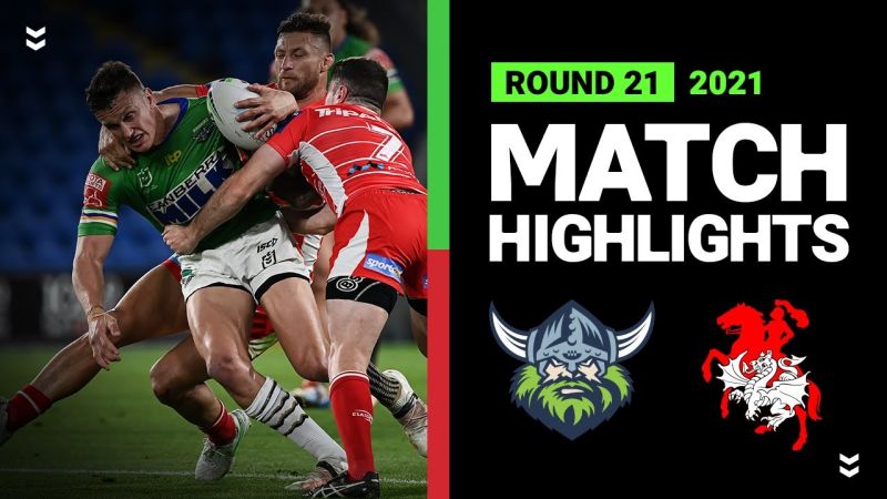 Raiders v Dragons Match Highlights | Round 21, 2021 | Telstra Premiership | NRL