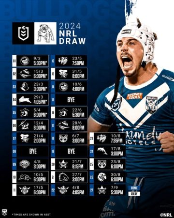 Bulldogs 2024 NRL draw snapshot