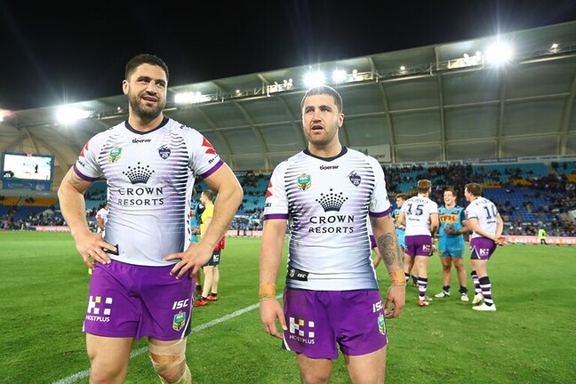 Jesse Bromwich and Kenny Bromwich during their time with Melbourne Storm.