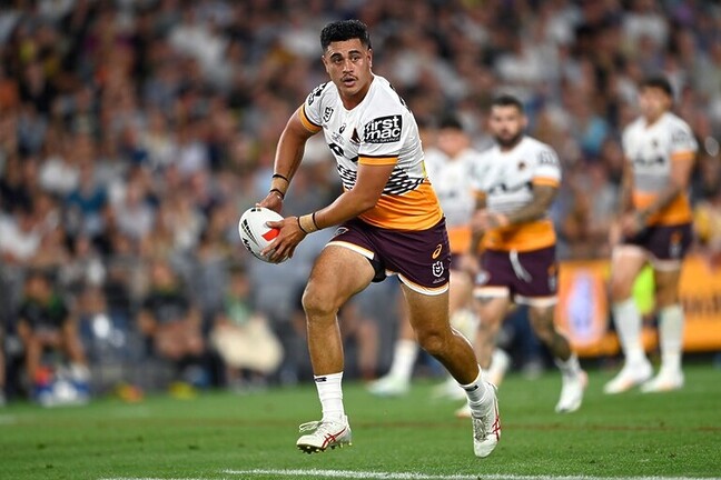 Palasia played 38 minutes for the Broncos in the 2023 grand final.