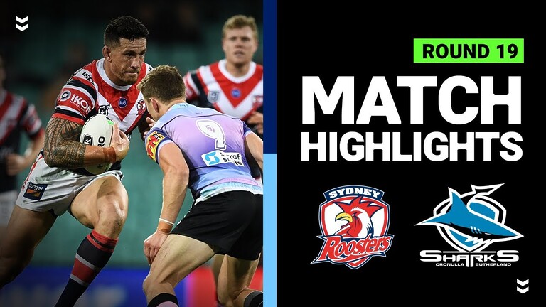 WATCH:  Exciting Roosters vs Sharks Match in Round 19 2020