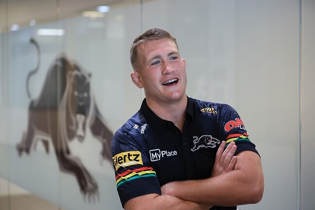 Mitch Kenny at the National Rugby League and the NSW Department of Education MoU launch.