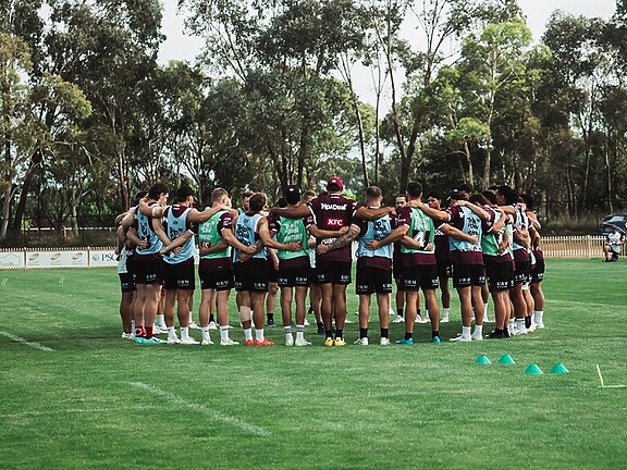 One team, one dream.....the Sea Eagles in Canberra