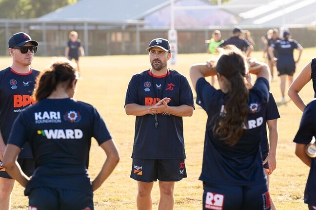 John Maher (centre) will take up the role of Head Coach for the Club's inaugural Lisa Fiaola Cup side.