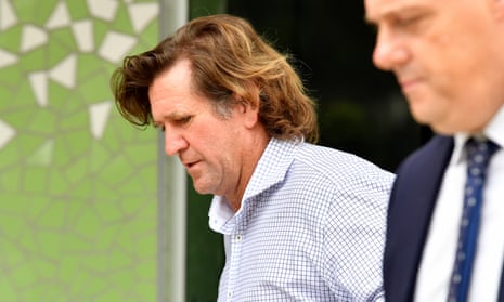 Former Manly Warringah Sea Eagles coach Des Hasler departs Lidcombe Coroners Court after giving evidence into the death of Manly player Keith Titmuss in 2020.