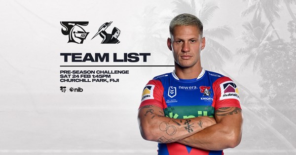 Storm v Knights Pre-Season Challenge team list