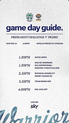 Preseason Challenge: Game day information