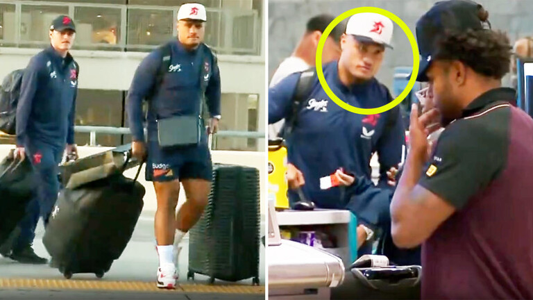 Spencer Leniu and Ezra Mam in awkward flight development amid NRL storm in Las Vegas