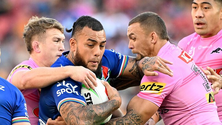 The Sharks won’t go easy on Addin Fonua-Blake just because he’s joining them next year. Picture: Bradley Kanaris/Getty Images