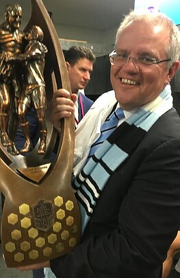 Scott Morrison is a long-time supporter Cronulla Sharks supporter. Picture: Facebook