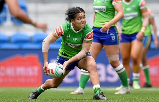 Playing for the Raiders. Photo: NRL Imagery