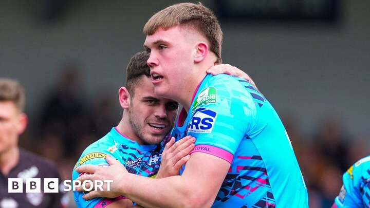 Wigan’s Jack Farrimond is tackled by London Broncos' Will Lovell