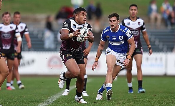 Raymond Tuaimalo Vaega takes on the Jets at Henson Park