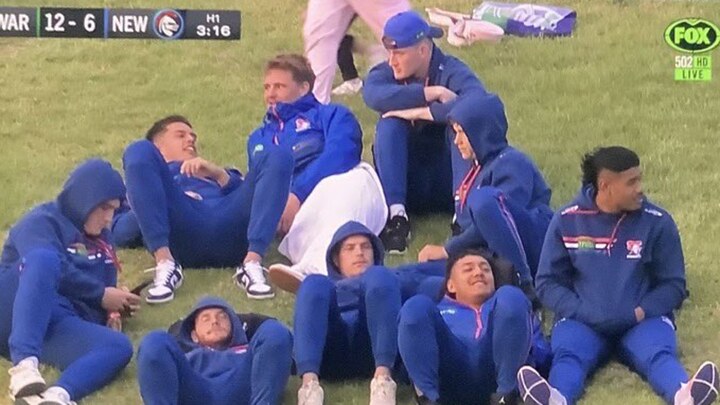 The image of NSW Cup players on the hill. Pic: Fox Sports