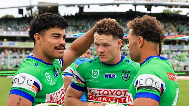 Ethan Strange has handled the move to the halves this season after there were fears Canberra would struggle without Jack Wighton. Picture: Jenny Evans/Getty Images