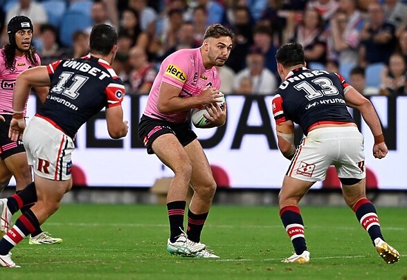 Mavrik Geyer made his long awaited NRL debut for Penrith against Sydney Roosters