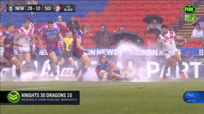 Knights down Dragons in torrential rain!