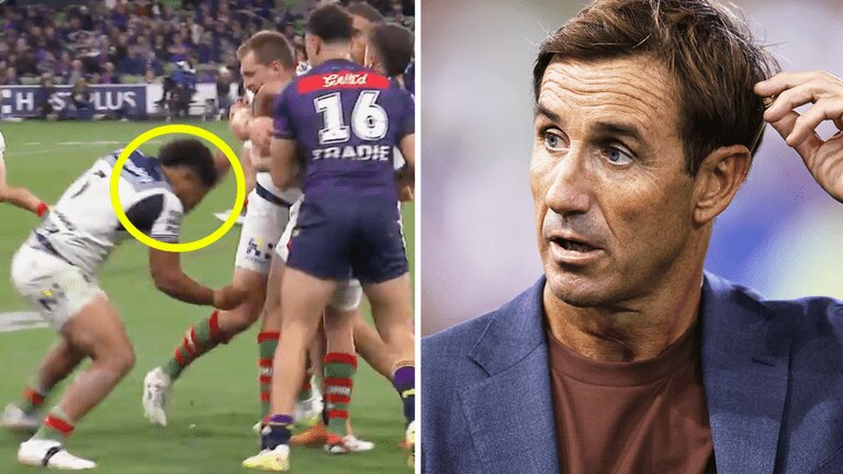 Andrew Johns lets rip at Taane Milne's 'woeful' act on Cameron Munster as NRL fans rage