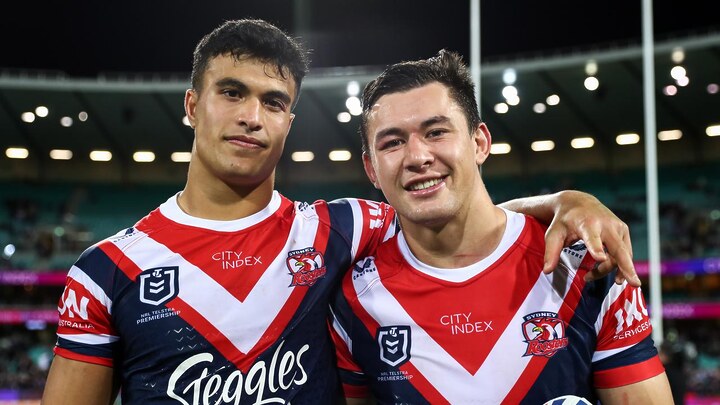 Joseph-Aukuso Suaalii and Joseph Manu will leave the NRL at the end of the season. Picture: NRL Photos