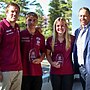 Proud moment....Cruz Death and Lili Boyle with Manly NRL star Jake Trbojevic and Sea Eagles CEO Tony Mestrov with their awards
