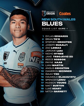 Blues name team for Origin One