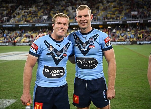 Blues Brothers....Jake and Tom Trbojevic enjoy a NSW win in 2021