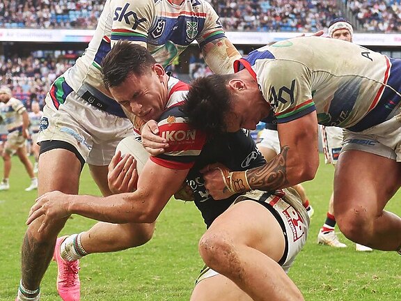 Joey Manu is out due to concussion. Picture: Mark Metcalfe/Getty Images